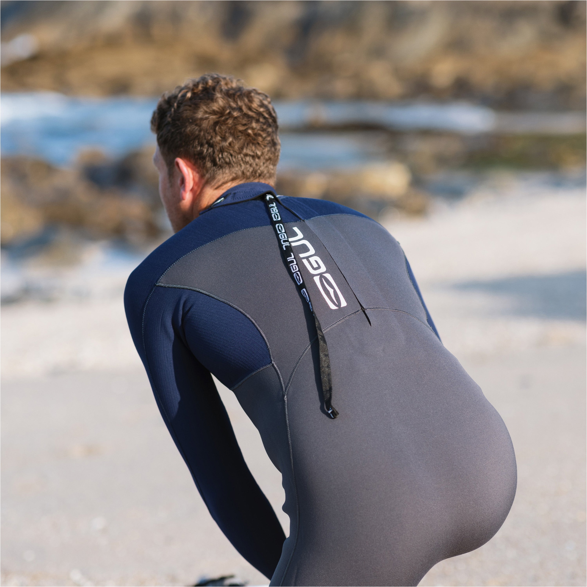 2026 GUL Mens Yulex Flexor 3/2mm Back Zip Wetsuit FX1216 - Grey / Blue